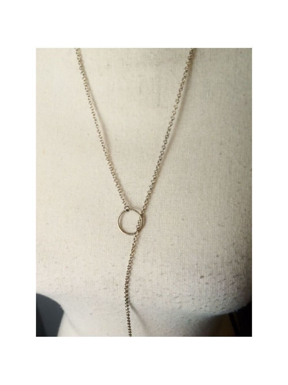 Gold Colored Wing Lariat Necklace - Picture 2 of 3